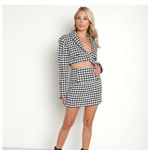 Bonnie Cropped Blazer Black + White